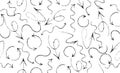 Vector seamless pattern with hand drawn black arrows on white background. Abstract different brush arrows. Collection of chaotic Royalty Free Stock Photo