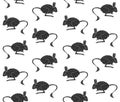 Vector seamless pattern of hand drawn black Jerboa Royalty Free Stock Photo