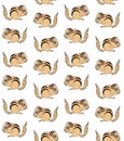 Vector seamless pattern of hand drawn chipmunk Royalty Free Stock Photo