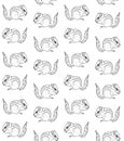 Vector seamless pattern of hand drawn chipmunk Royalty Free Stock Photo