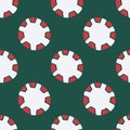 Vector seamless pattern with hand drawn christmas candies on dark green background Royalty Free Stock Photo