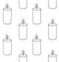 Vector seamless pattern of sketch candle Royalty Free Stock Photo