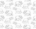 Vector seamless pattern of hand drawn doodle sketch elephant Royalty Free Stock Photo