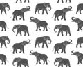 Vector seamless pattern of hand drawn elephant Royalty Free Stock Photo