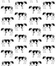 Vector seamless pattern of hand drawn flat cow Royalty Free Stock Photo