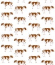 Vector seamless pattern of hand drawn flat cow Royalty Free Stock Photo