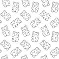 Vector seamless pattern of hand drawn gummy bear