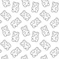 Vector seamless pattern of hand drawn gummy bear Royalty Free Stock Photo