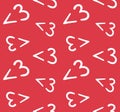 Vector seamless pattern of hand drawn heart 3