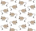 Vector seamless pattern of hand drawn Jerboa Royalty Free Stock Photo