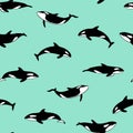 Hand drawn killer whale pattern Royalty Free Stock Photo