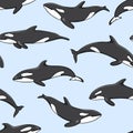 Hand drawn whale pattern Royalty Free Stock Photo