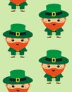 Vector seamless pattern of hand drawn leprechaun