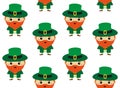 Vector seamless pattern of hand drawn leprechaun