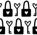 Vector seamless pattern of hand drawn lock and key Royalty Free Stock Photo