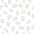 Vector seamless pattern with hand drawn oat-flakes