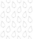 Vector seamless pattern of hand drawn outline pear