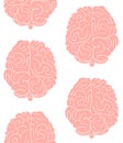 Vector seamless pattern of hand drawn pink brain Royalty Free Stock Photo