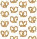 Vector seamless pattern of hand drawn pretzel Royalty Free Stock Photo