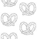 Vector seamless pattern of hand drawn pretzel Royalty Free Stock Photo