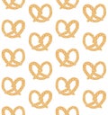 Vector seamless pattern of hand drawn pretzel Royalty Free Stock Photo
