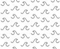 Vector seamless pattern of hand drawn sketch wave
