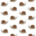 Vector seamless pattern of hand drawn snail Royalty Free Stock Photo