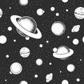 Vector eps10 seamless pattern with space illustrations.