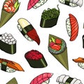 Sushi seamless pattern