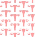 Vector seamless pattern of uterus silhouette