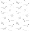 Vector seamless pattern of hand drawn velociraptor Royalty Free Stock Photo
