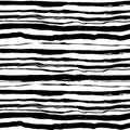 Seamless pattern with hand painted black stripes on white background Royalty Free Stock Photo