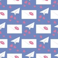 Vector seamless pattern Valentine`s Day Letter