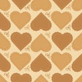 Vector seamless pattern with heart and bow like coockies