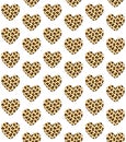 Vector seamless pattern of heart leopard print Royalty Free Stock Photo