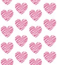 Vector seamless pattern of heart pink zebra print Royalty Free Stock Photo