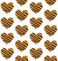 Vector seamless pattern of heart with tiger print Royalty Free Stock Photo