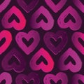 Vector seamless pattern with hearts. Abstract background for Valentine`s Day.