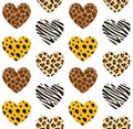 Vector seamless pattern of hearts with animal fur Royalty Free Stock Photo