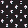 Vector seamless pattern of holographic alien