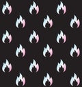 Vector seamless pattern of holographic fire sign