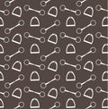 Vector seamless pattern of horse bit and stirrup Royalty Free Stock Photo