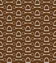 Vector seamless pattern of horse bit and stirrup