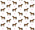 Vector seamless pattern of horse and hearts