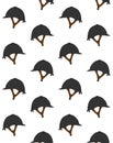 Vector seamless pattern of horse riding helmet Royalty Free Stock Photo
