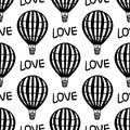 Vector Seamless Pattern Hot Air Balloon Royalty Free Stock Photo