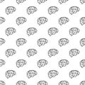 Vector seamless pattern of human brain. Vector human brain symbo Royalty Free Stock Photo