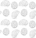 Vector seamless pattern of human brain Royalty Free Stock Photo