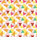Vector seamless pattern with ice cream. Royalty Free Stock Photo