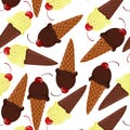 Vector seamless pattern with ice cream